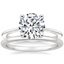 18K White Gold Aimee Ring with Petite Comfort Fit Wedding Ring