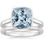18K White Gold Luna Ring with Petite Comfort Fit Wedding Ring
