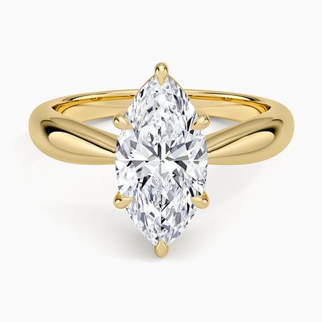 18K Yellow Gold Thea Tapered Solitaire Diamond Ring