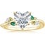 18K Yellow Gold Arden Diamond Ring with Lab Emerald Accents, smalltop view
