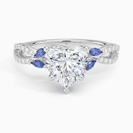 Diamond and Sapphire Engagement Ring