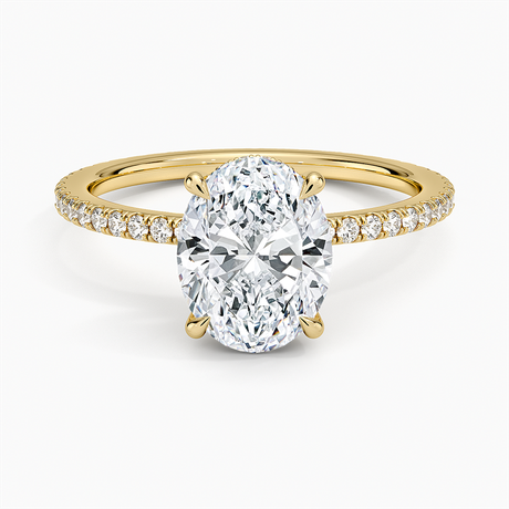 18K Yellow Gold Perfect Fit Hidden Halo Eternity Diamond Ring