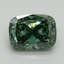 3.17 Ct. Fancy Vivid Pacific Green Cushion Lab Grown Diamond