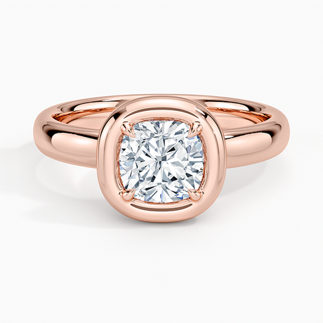 14K Rose Gold Andrea Bezel Prong Ring