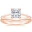14K Rose Gold Aimee Ring with Petite Curved Wedding Ring