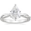 Platinum Twisted Vine Solitaire Ring, smalltop view