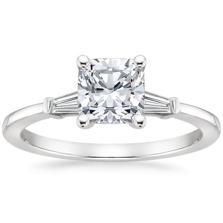 18K White Gold Tapered Baguette Diamond Bridal Set