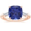14K Rose Gold Symphony Tapered Baguette Three Stone Diamond Ring (1/2 ct. tw.), smalltop view