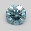 0.92 Ct. Fancy Vivid Greenish Blue Round Lab Grown Diamond
