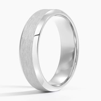 Beveled Edge Matte 6mm Wedding Ring