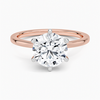 14K Rose Gold 1.5mm Comfort Fit Six-Prong Solitaire Ring