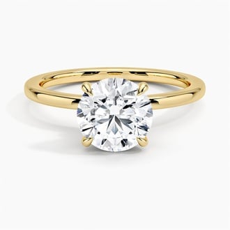 Secret Halo with 1.5ct Round Certified Lab Diamond in 18K Yellow Gold