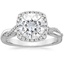 Platinum Petite Twisted Vine Halo Diamond Ring (1/4 ct. tw.), smalltop view