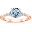 14K Rose Gold Nadia Diamond Ring, smalltop view