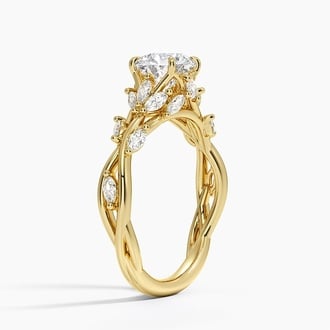 Secret Garden with 1ct Round Certified Lab Diamond in 18K Yellow Gold