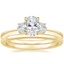 18K Yellow Gold Sonata Diamond Ring with Petite Comfort Fit Wedding Ring