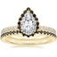 18K Yellow Gold Waverly Diamond Ring with Black Diamond Accents with Luxe Ballad Black Diamond Ring