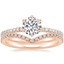 14K Rose Gold Six Prong Luxe Viviana Diamond Ring (1/3 ct. tw.) with Flair Diamond Ring (1/6 ct. tw.)