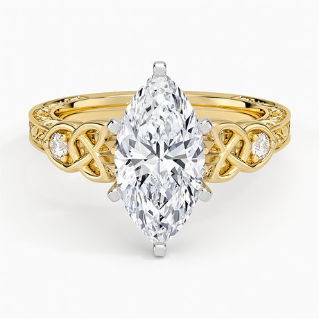 18K Yellow Gold Aberdeen Celtic Diamond Ring