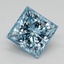1.05 Ct. Fancy Vivid Blue Princess Lab Grown Diamond