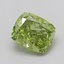 1.02 Ct. Fancy Vivid  Green Cushion Lab Grown Diamond
