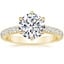 18K Yellow Gold Sienna Three-Quarter Coverage Diamond Ring, smalltop view