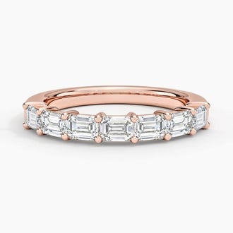 Grace Seven Stone East-West Emerald Diamond Ring (1 ct. tw.) in 14K Rose Gold