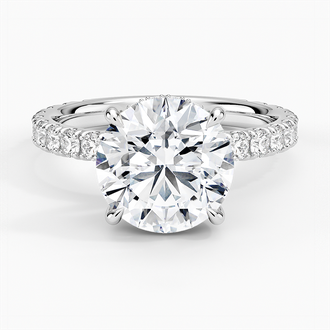 Grand Perfect Fit Three-Quarter Diamond Ring with 3ct Round Certified Lab Diamond