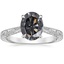 18K White Gold Elsie Engraved Ring, smalltop view
