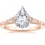 14K Rose Gold Valentina Diamond Ring, smalltop view