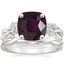 18K White Gold Three Stone Willow Diamond Ring (1/3 ct. tw.) with Twisted Vine Ring