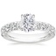 18K White Gold Ellora Half Coverage Diamond Ring, smalltop view