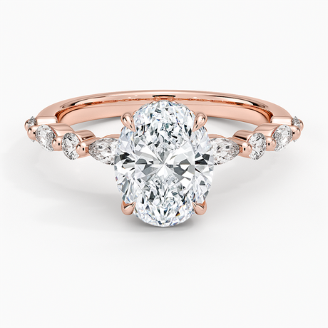 14K Rose Gold Versailles Hidden Halo Diamond Ring