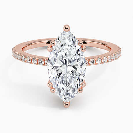 14K Rose Gold Luxe Kalina Hidden Halo Diamond Ring