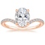 14K Rose Gold Stanza Diamond Ring, smalltop view