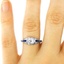 The Dominique Ring, smalltop view on a hand