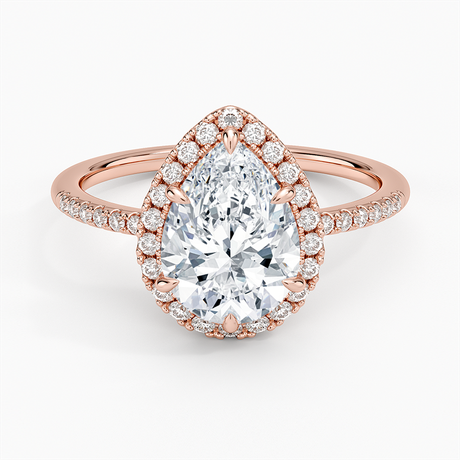 14K Rose Gold Cambria Halo Diamond Ring