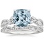 18KW Aquamarine Luxe Willow Diamond Ring (1/4 ct. tw.) with Luxe Winding Willow Diamond Ring (1/4 ct. tw.), smalltop view