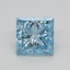 0.49 Ct. Fancy Vivid Blue Princess Lab Grown Diamond