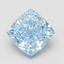 4.11 Ct. Fancy Vivid Blue Cushion Lab Grown Diamond