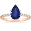 14K Rose Gold Petite Shared Prong Three-Quarter Coverage Diamond Ring (1/3 ct. tw.), smalltop view