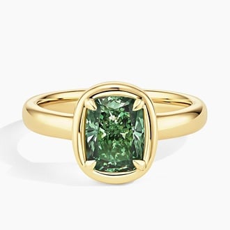 Andrea Bezel Prong Pacific Green Cushion Lab Diamond Ring (2 ct. tw.)
