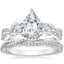 Platinum Three Stone Luxe Willow Diamond Ring (1/2 ct. tw.) with Petite Luxe Twisted Vine Diamond Ring (1/4 ct. tw.)