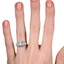 The Katie Ring, smallzoomed in top view on a hand