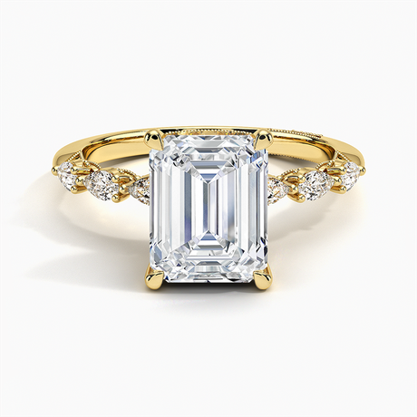 18K Yellow Gold Tacori Sculpted Crescent Pear Diamond Ring