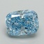 1.83 Ct. Fancy Vivid Blue Cushion Lab Grown Diamond