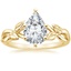 18K Yellow Gold Budding Willow Solitaire Ring, smalltop view