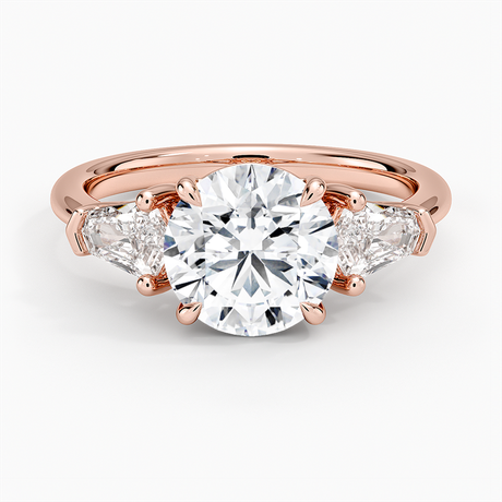 14K Rose Gold Shield Cut Three Stone Diamond Ring (1/2 ct. tw.)
