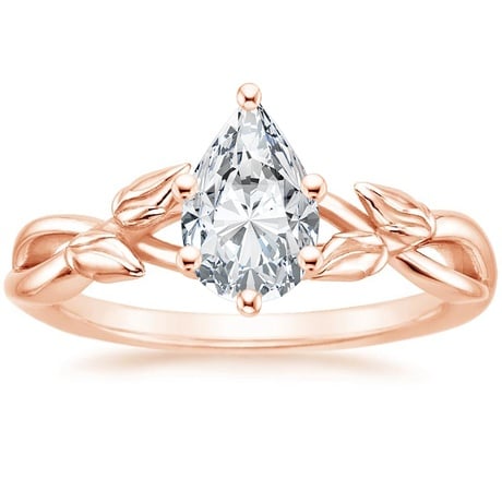 14K Rose Gold Budding Willow Ring with Winding Willow Ring
