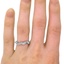 The Bridie Wedding Ring, smallzoomed in top view on a hand
